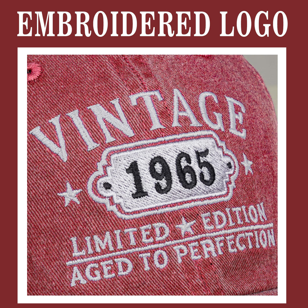 Retro 60th birthday cap red side profile