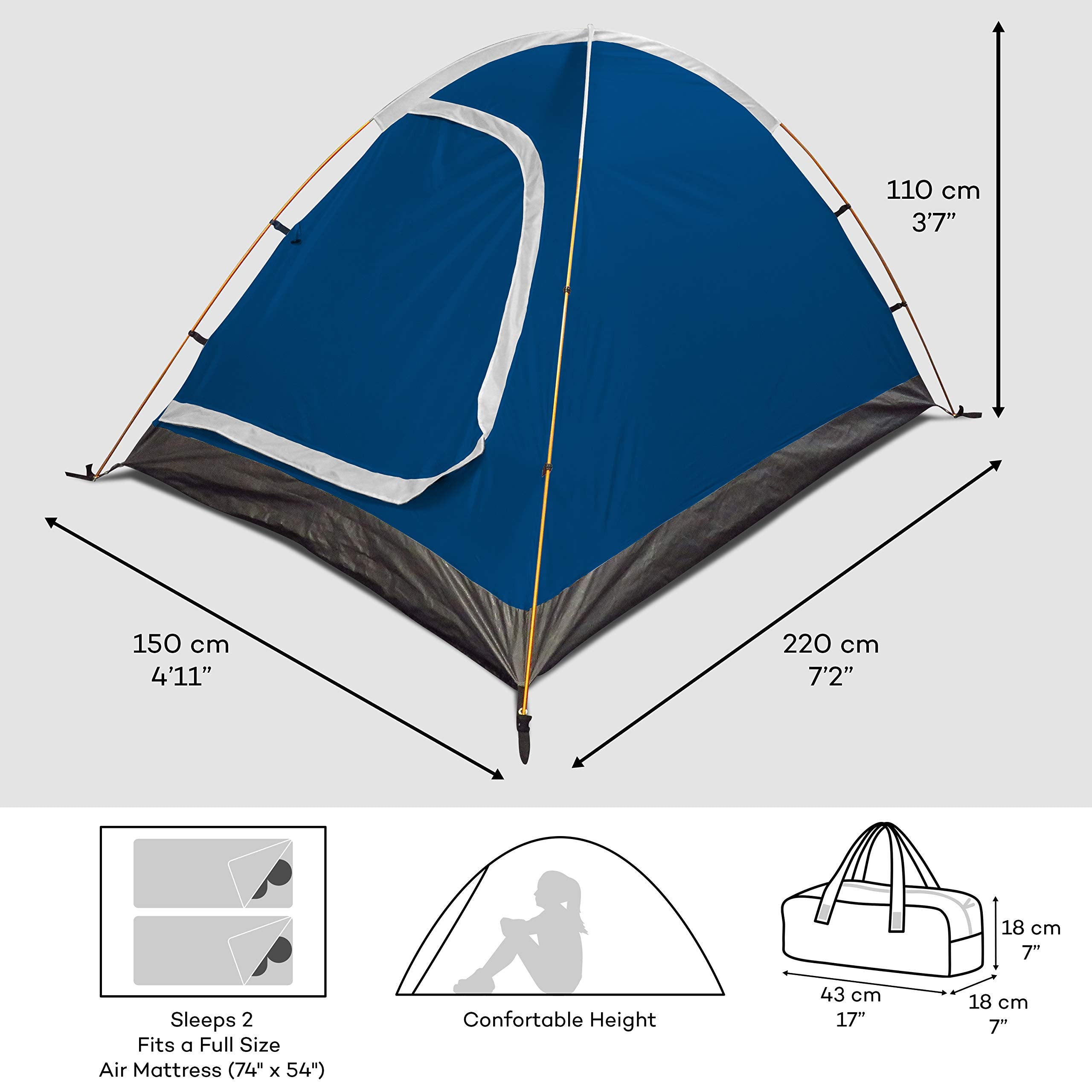 Eight vibrant color options to match your campsite style.