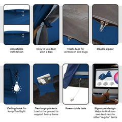 Factory-sealed waterproof seams keep gear dry during rain.