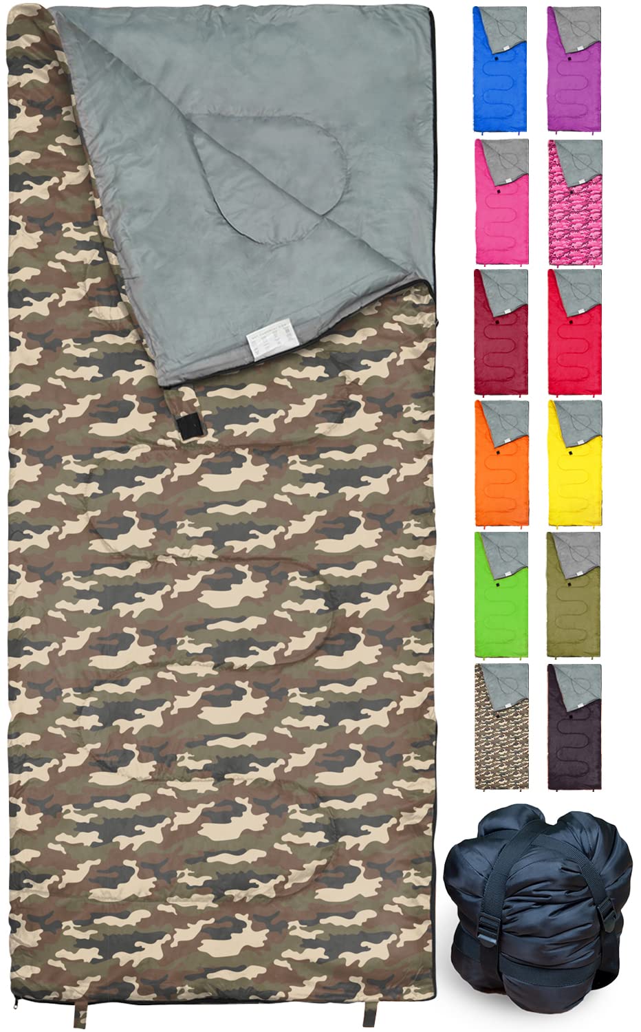 REVALCAMP Navy Seal camouflage sleeping bag for indoor and outdoor adventures.