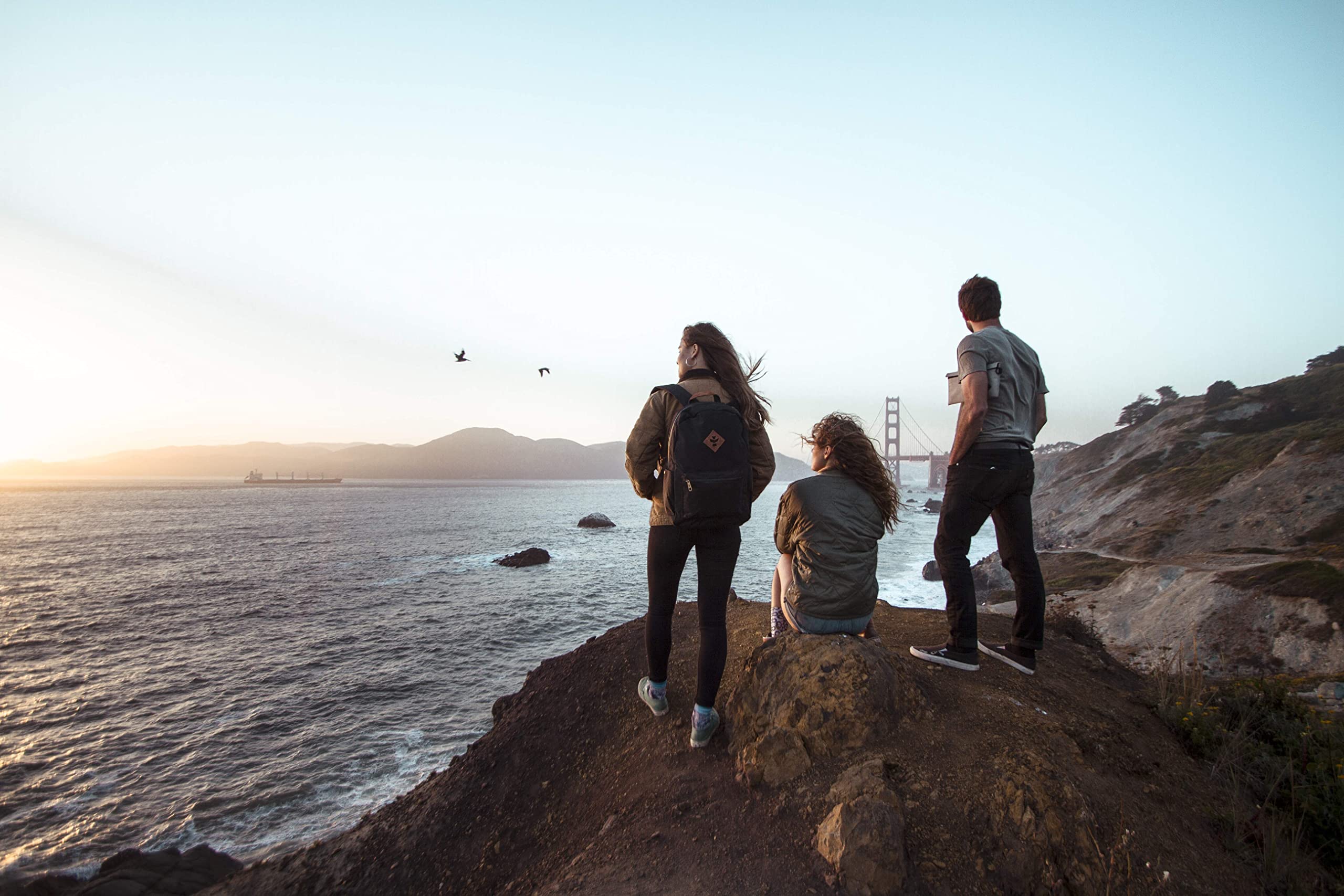 Revelry black backpack ideal for travel and urban commuting.