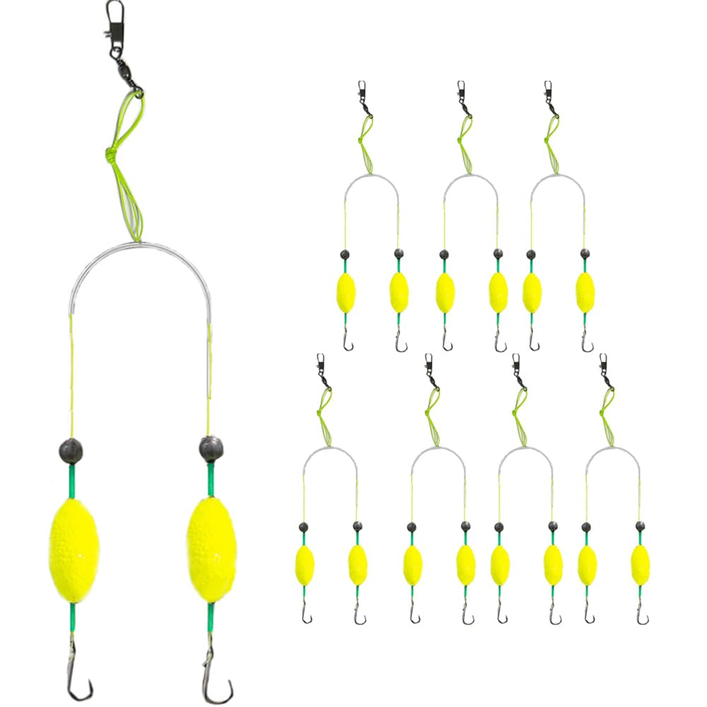 8pcs reverse bottom rigs with pop up boilies for grass carp fishing