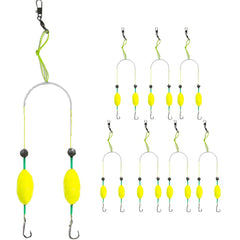 8pcs reverse bottom rigs with pop up boilies for grass carp fishing