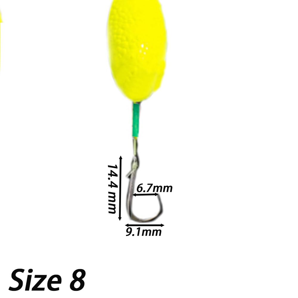 Close-up of the reverse bottom rig showing the double hook