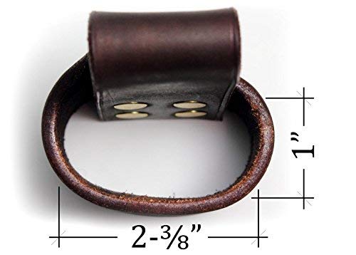 Review Outdoor Gear leather holster close-up highlighting premium grain and finish.
