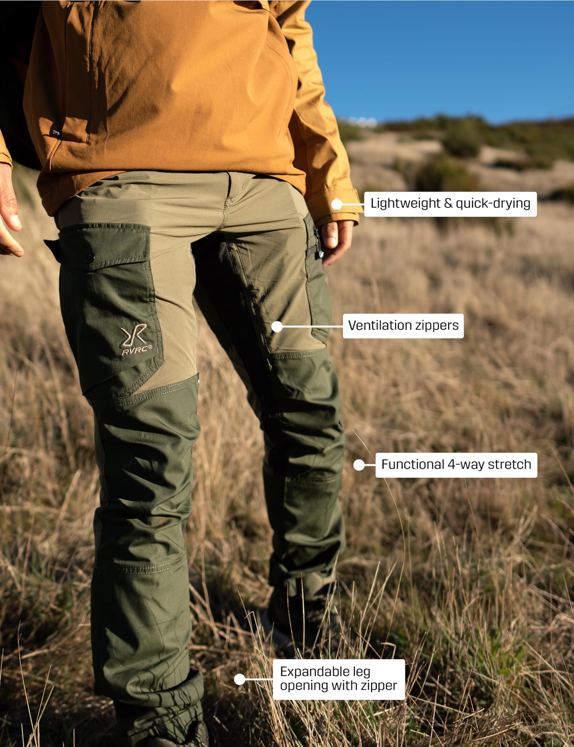 RevolutionRace Rambler Lightweight Pro Pants Kalamata on rugged trail use