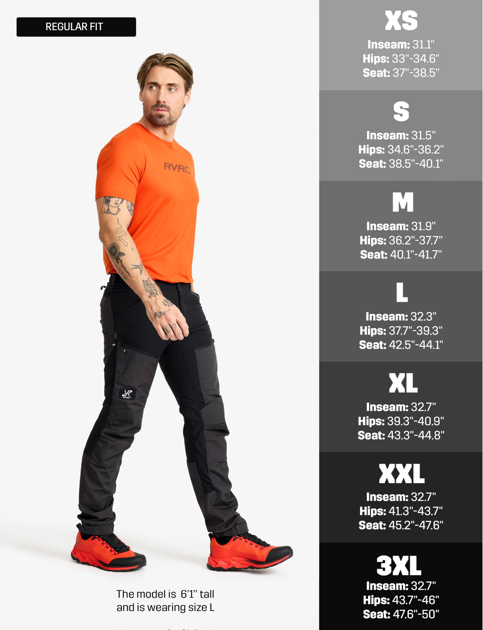 Stretchy form fitting design on RVRC Pro Pants for all day comfort