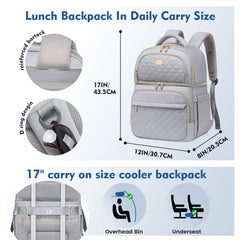 REXMONA backpack cooler bottom compartment features leak-proof liner for spills.