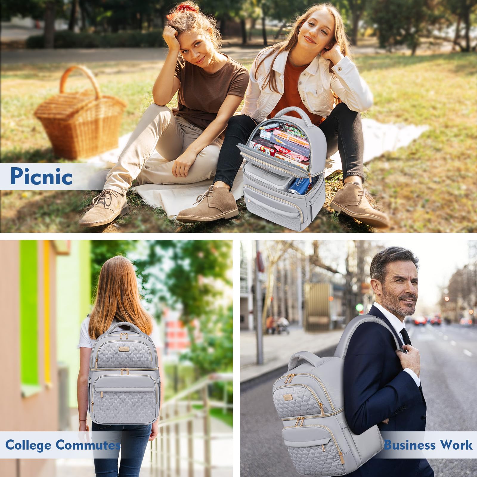 REXMONA backpack durable polyester fabric resists wear for daily use.