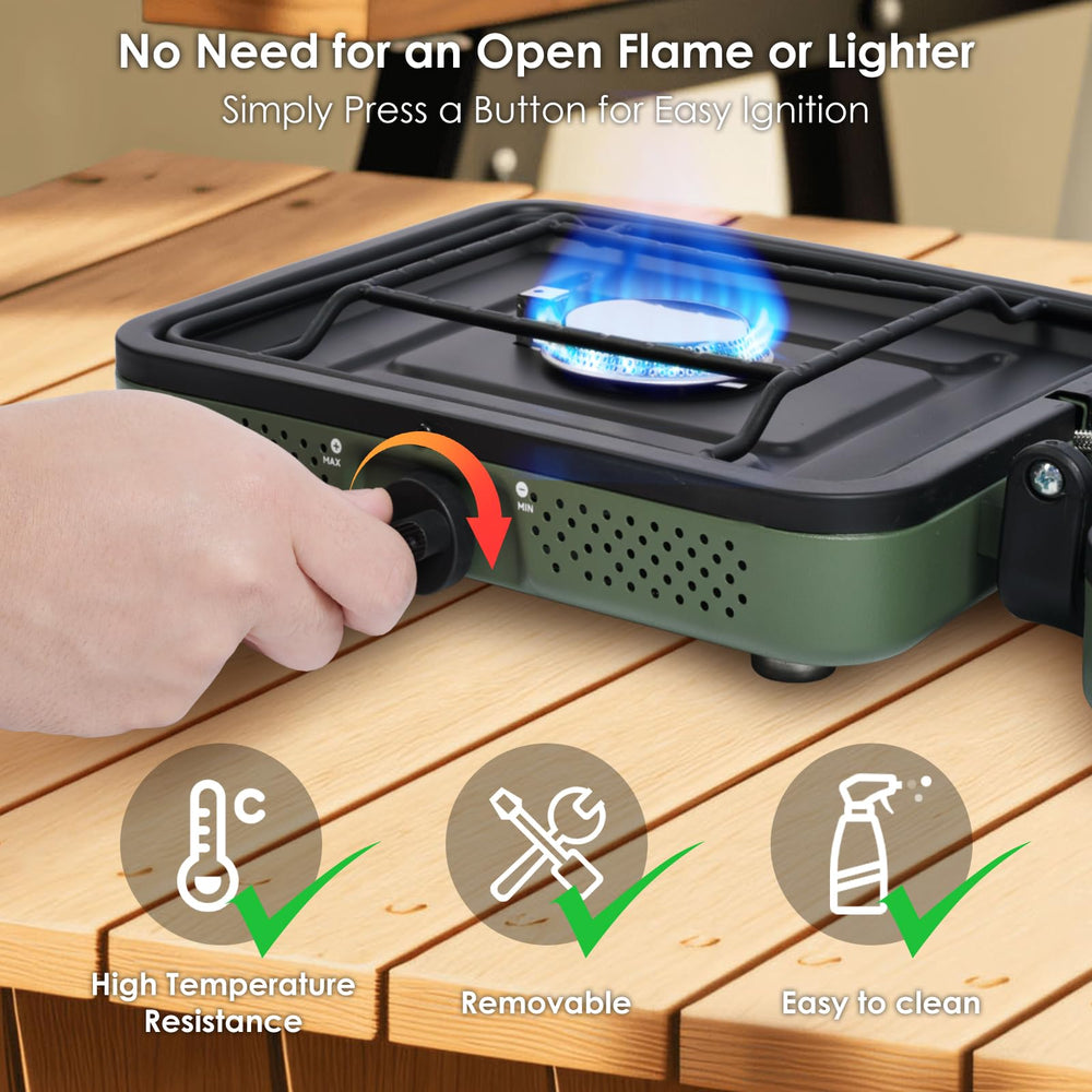 RexTact carrying bag with stove accessories keeps packing organized.