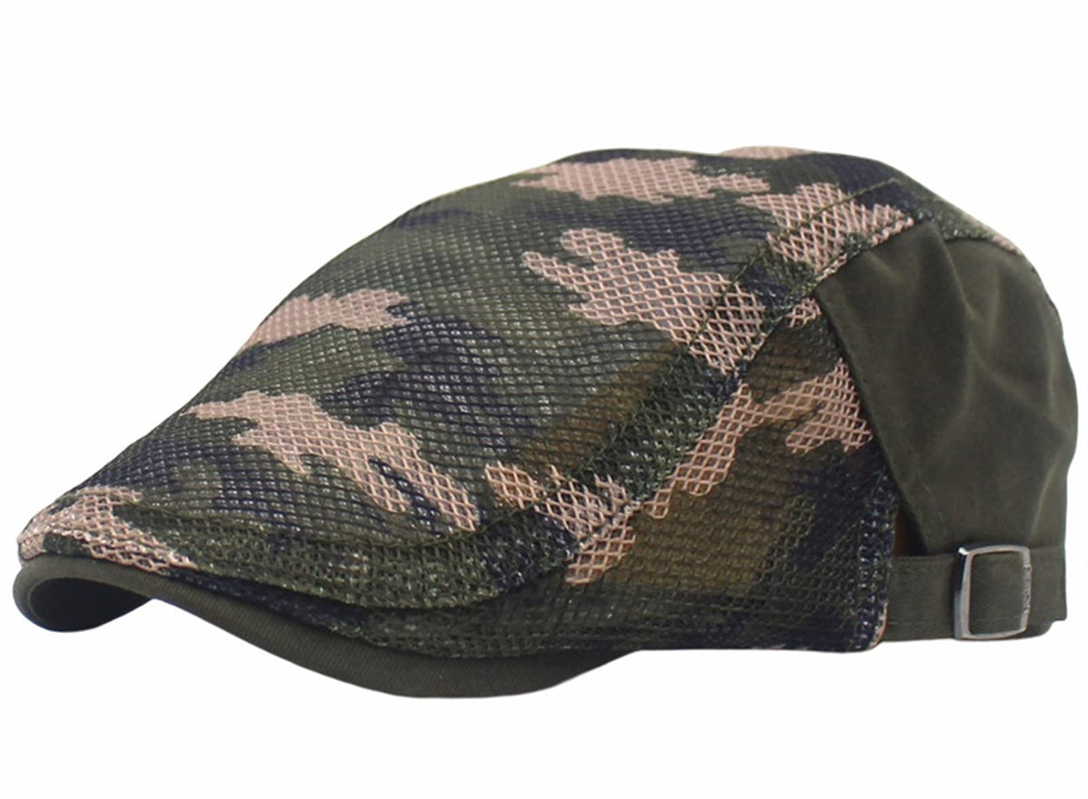 Reyox breathable mesh summer cap in army green camo for outdoor comfort and sun protection