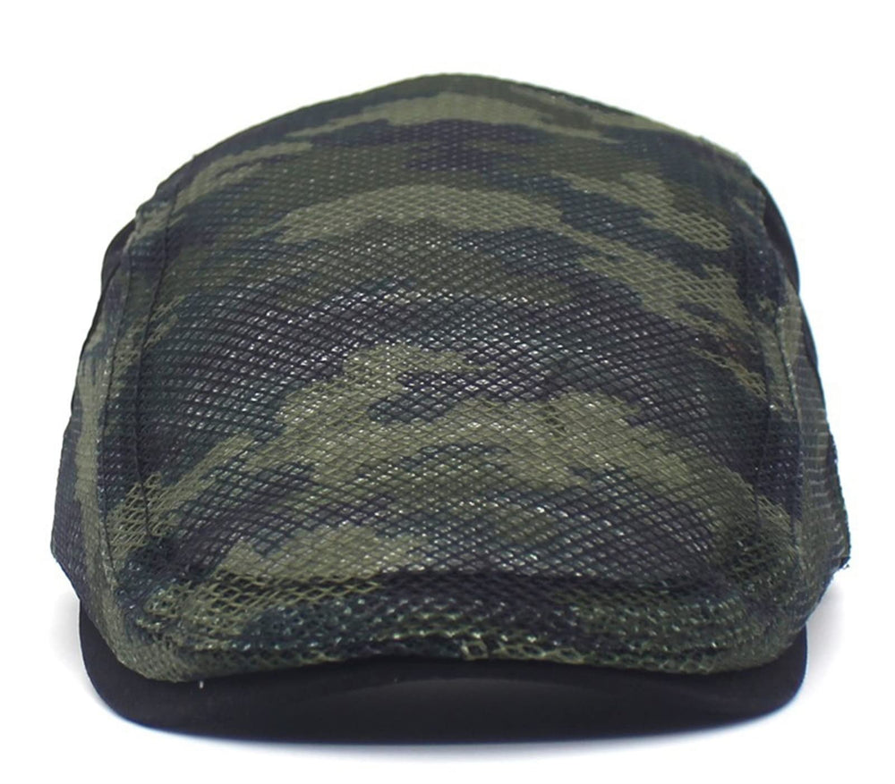 Reyox flat cap beret in black camouflage for everyday wear.
