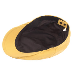 Reyox yellow newsboy hat, side view, versatile outdoor wear for spring and fall.