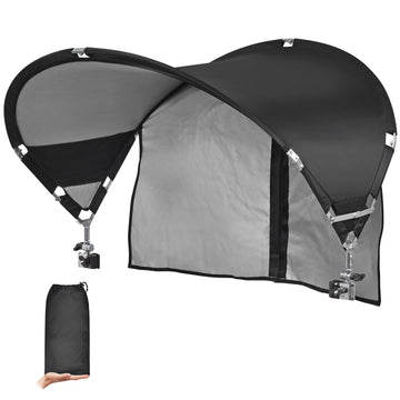 Reyzaa XL chair canopy attached to a lounge chair delivering UV shade