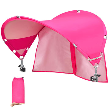 Reyzaa XL chair canopy attachment clip secures shade on a beach chair for sun protection