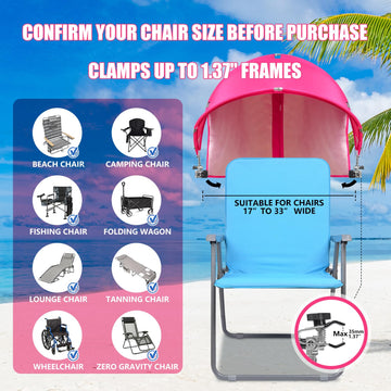 Reyzaa XL chair canopy back-vent flap demonstrates flexible coverage and ventilation
