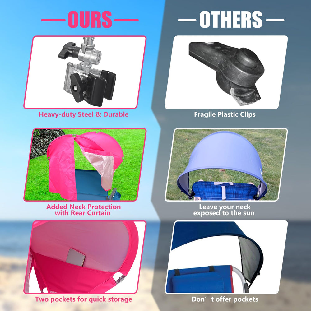 Reyzaa XL chair canopy storage-pockets keeps phone and keys close