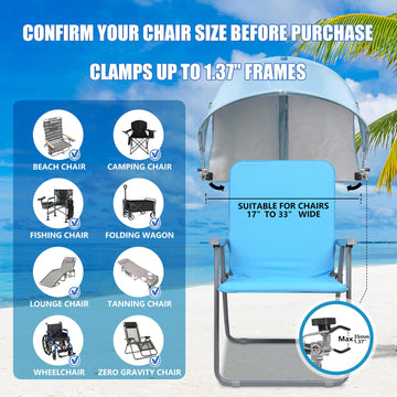 Reyzaa XL chair canopy UPF50+ shade provides sun protection during outdoor lounging