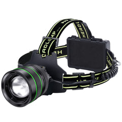 RFIUCH headlamp with zoomable lens for wide flood and precise spotlight in outdoor use