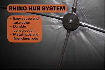 Rhino Blinds R100-RTE Realtree Edge camouflage blending with brush