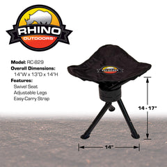 RHINO RC-829 with adjustable legs for stable seating on uneven ground.