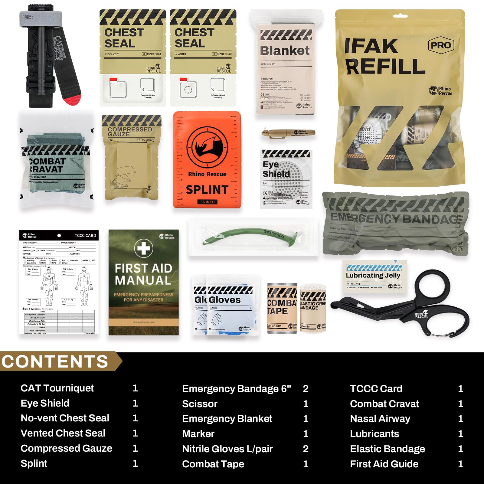 RHINO RESCUE IFAK vented chest seal ready for chest wound management