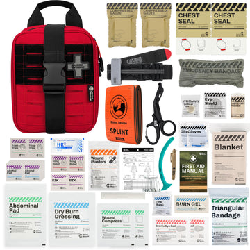 RHINO RESCUE IFAK trauma kit open panel showing organized compartments for quick access