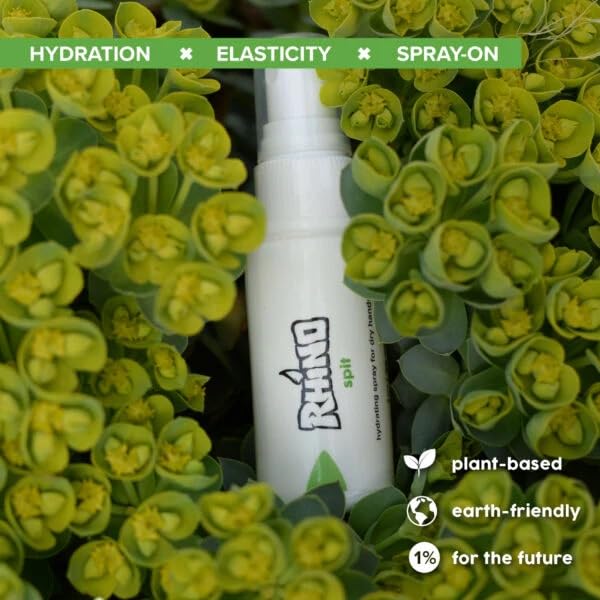 Rhino Skin Solutions Spit Hydrating Spray absorbs quickly leaving non-greasy hands