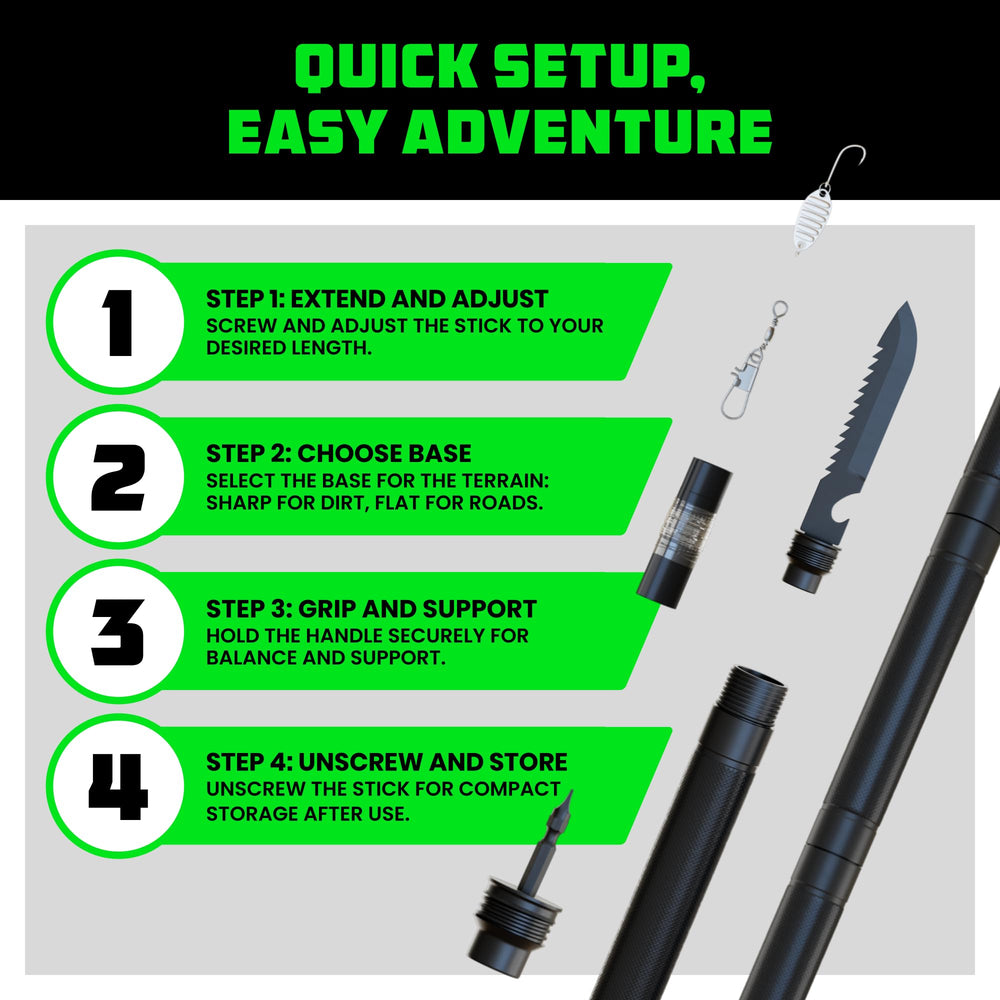 Rhino USA hiking stick adjustable height for personalized trail comfort.