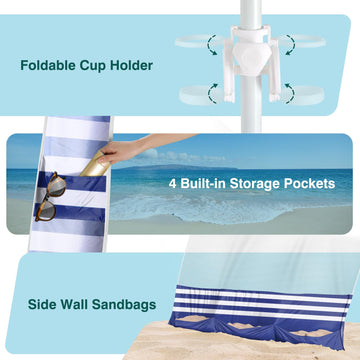 Rhino Valley Beach Cabana folded-compact for portable storage and travel.