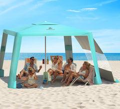 Rhino Valley Beach Cabana pop-up setup provides quick shade on sunny beach days.