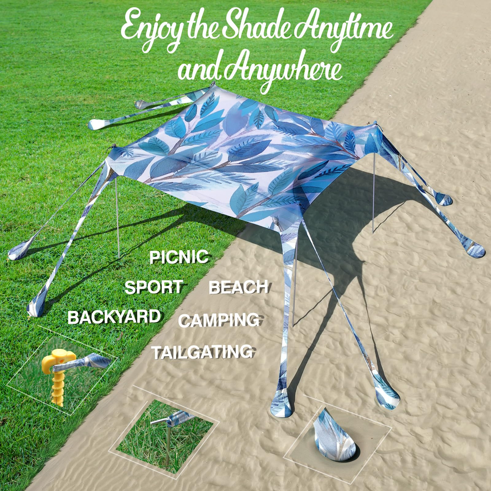 Rhino Valley Beach Tent durable Lycra fabric with triple stitching.