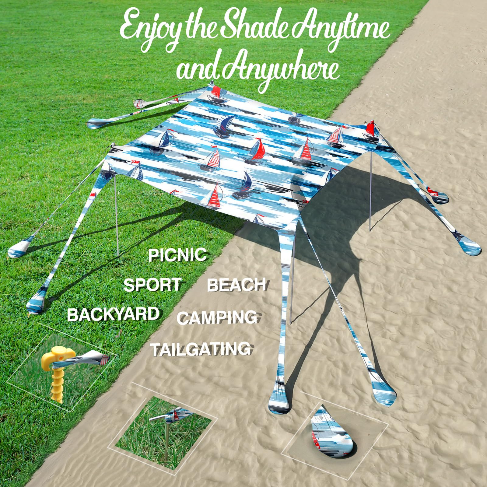 Rhino Valley Beach Tent quick setup steps enable effortless deployment.