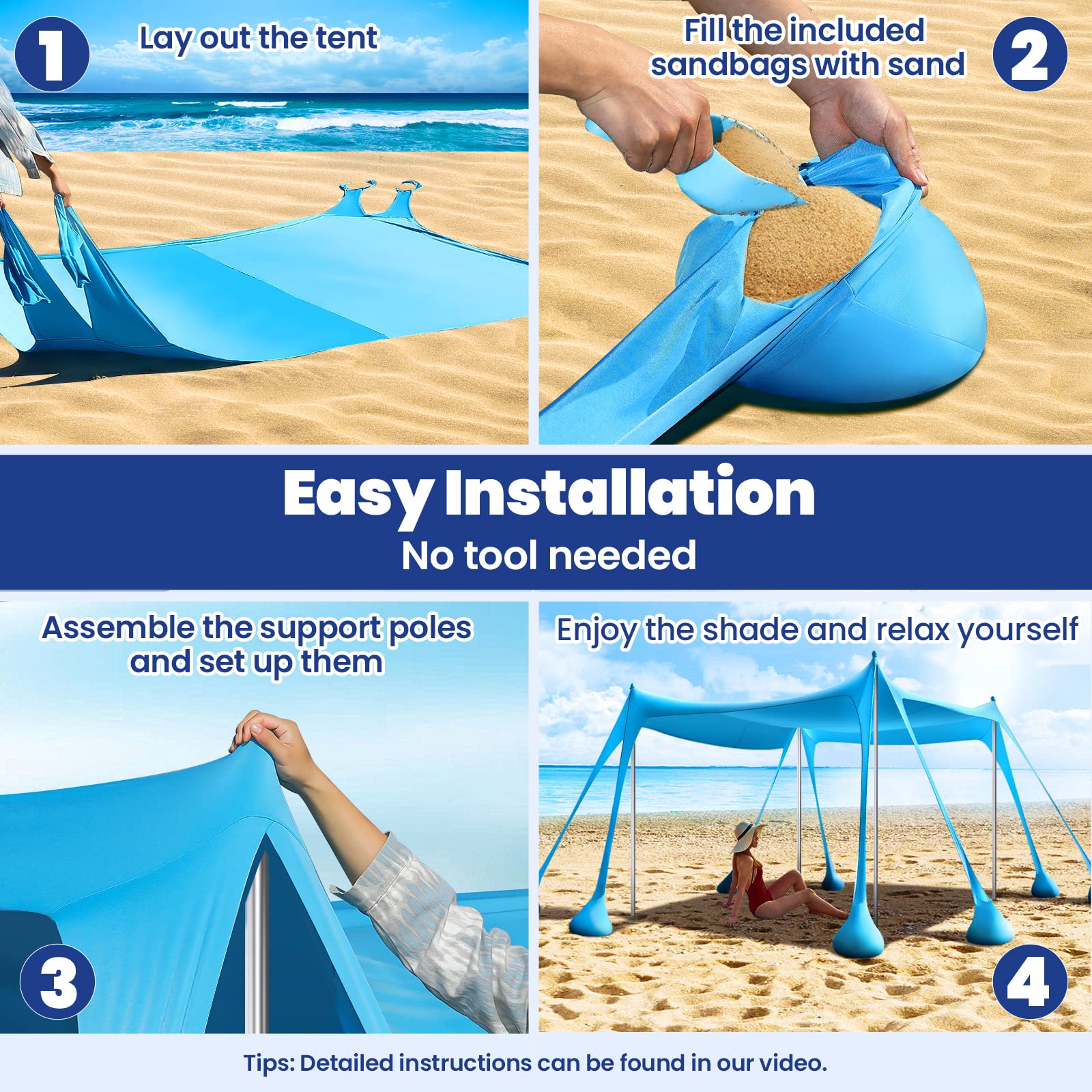 Rhino Valley beach tent quick-setup enables easy beach days