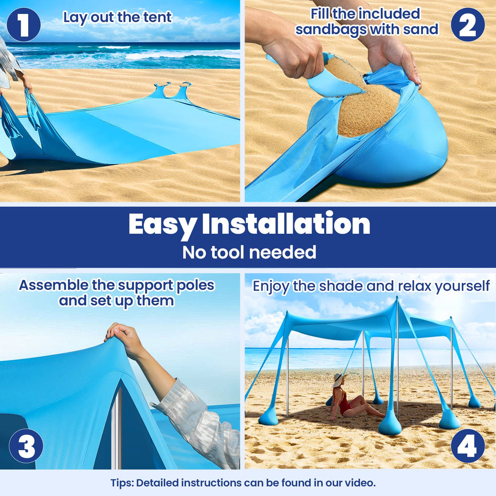 Rhino Valley beach tent quick-setup enables easy beach days
