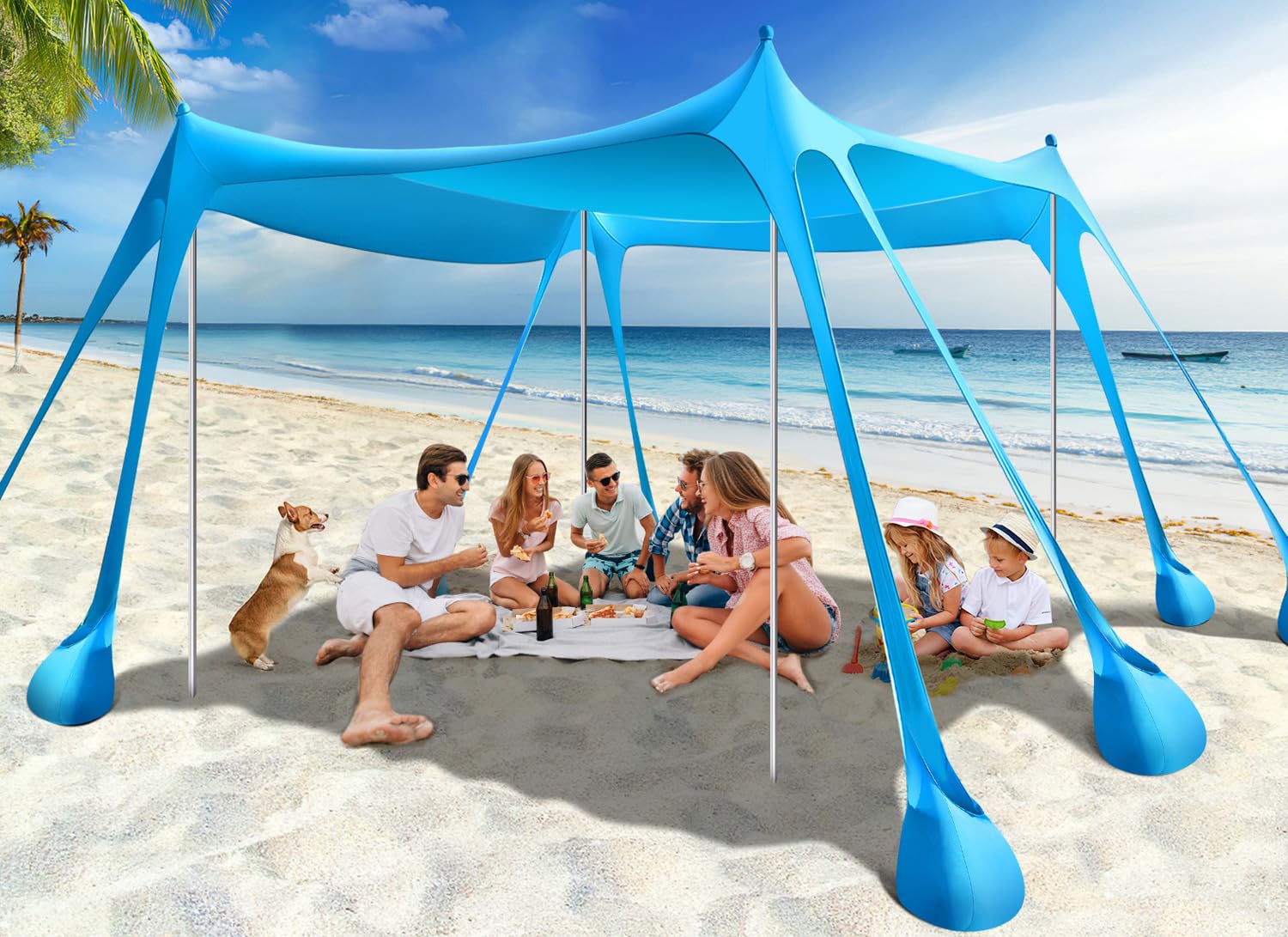 Rhino Valley beach tent setup demonstrates quick-stable shade for families