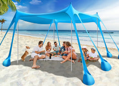 Rhino Valley beach tent setup demonstrates quick-stable shade for families