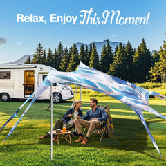 Rhino Valley Beach Tent spacious 10x13ft area for family gear.