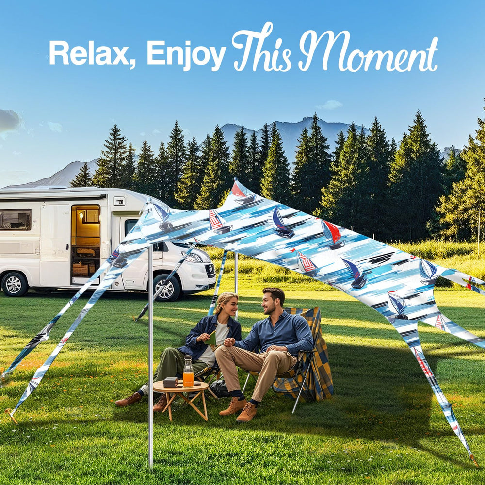 Rhino Valley Beach Tent UPF50+ sun protection guards skin on sunny days.
