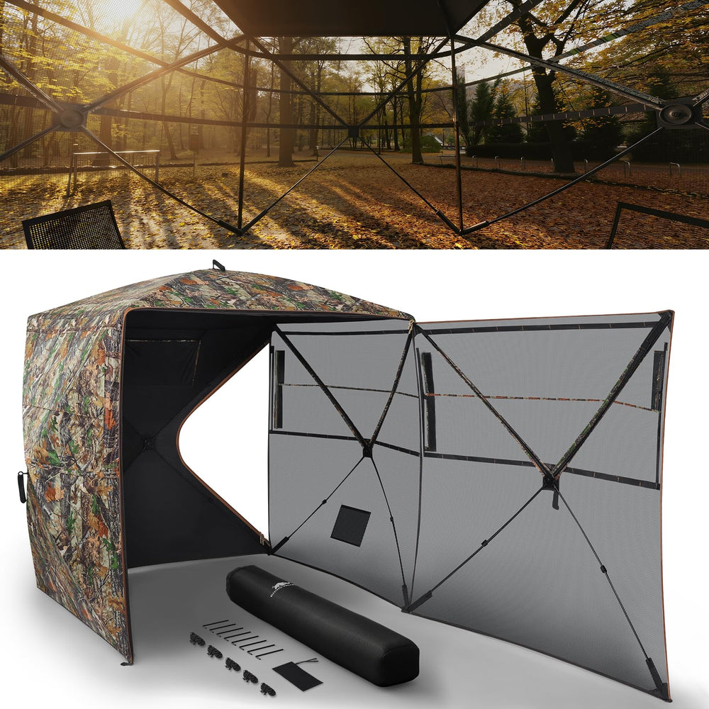 Rhino Valley hunting blind 270 view offers all-around visibility for stealthy positioning.