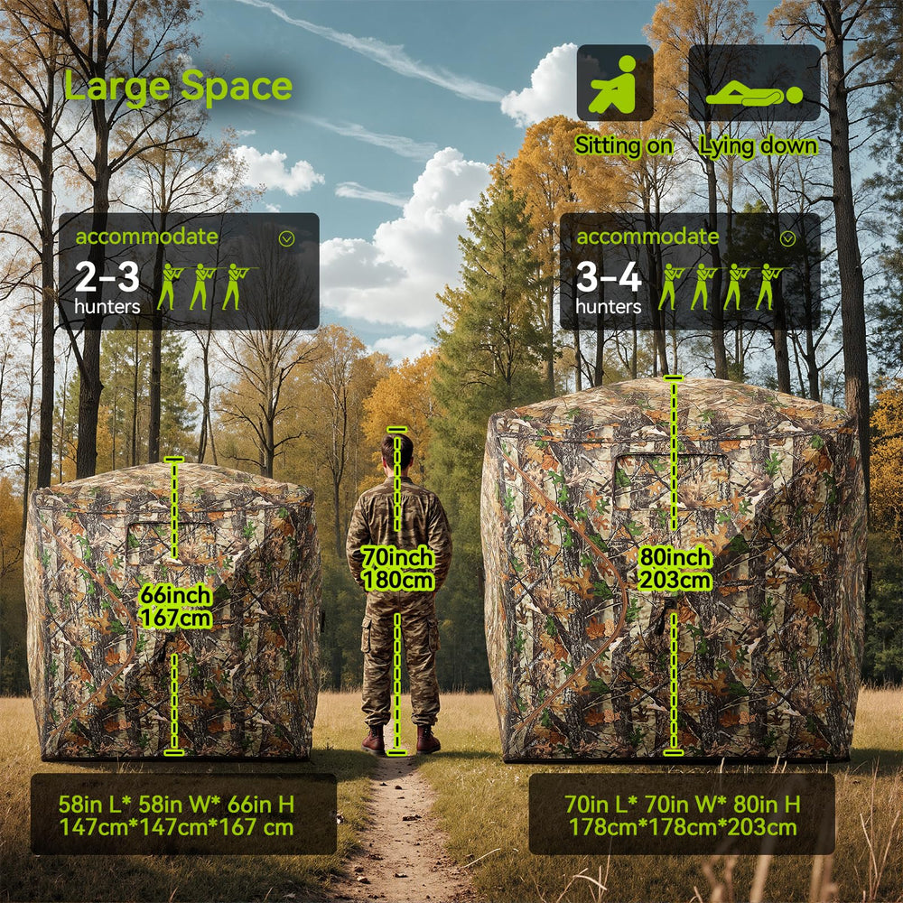 Rhino Valley interior space accommodates 2-3 hunters and gear comfortably