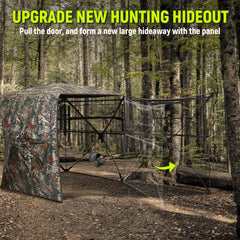 Rhino Valley hunting blind silent magnetic door keeps the hunt quiet and discreet.