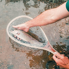 RHINR landing net includes safety cord to prevent loss.