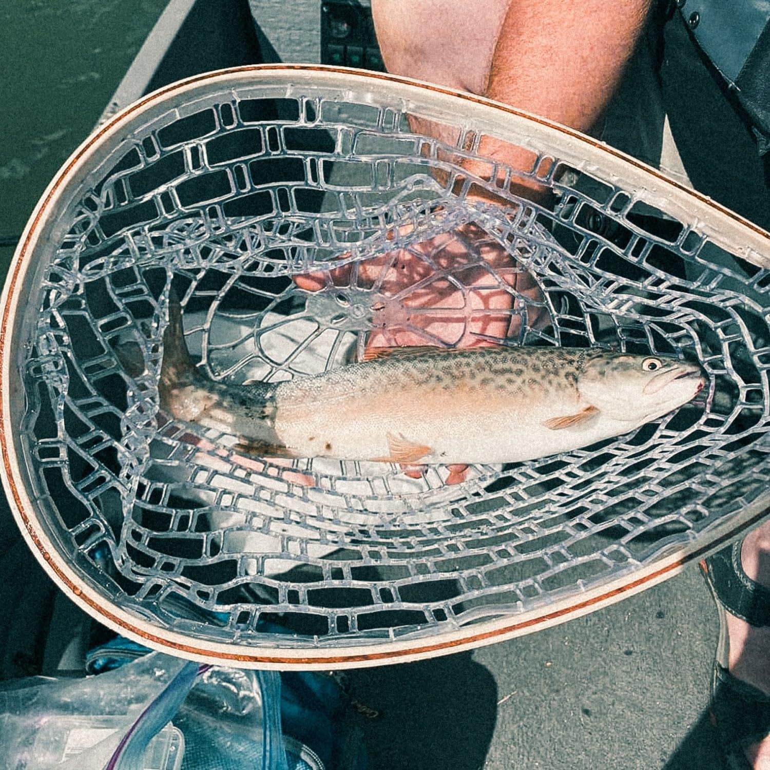 RHINR white net design improves visibility on water.