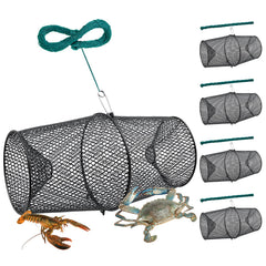 Ribbonlic 4-set crawfish traps with spring clips - front view