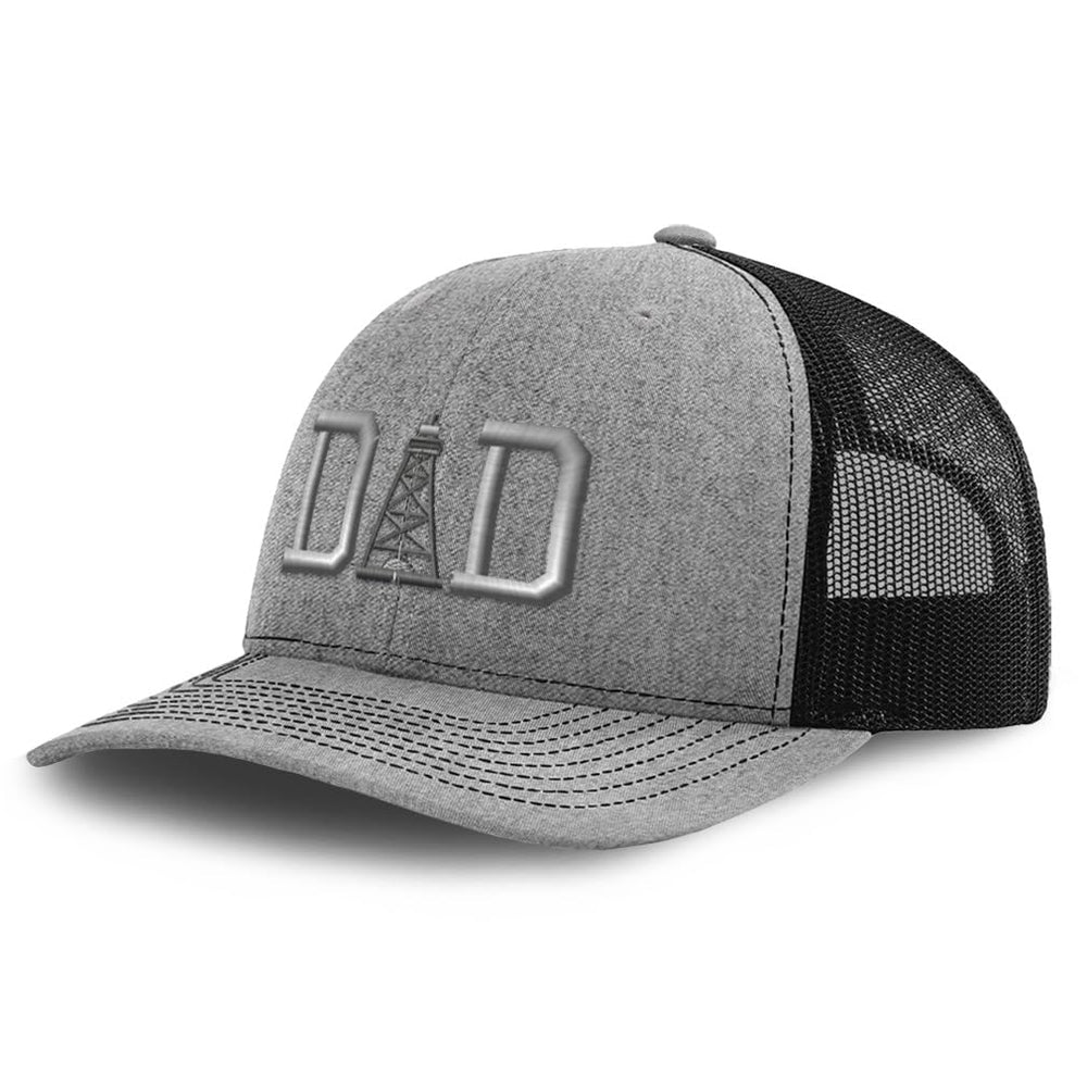Richardson trucker hat with oil rig dad embroidery for rugged outdoor wear
