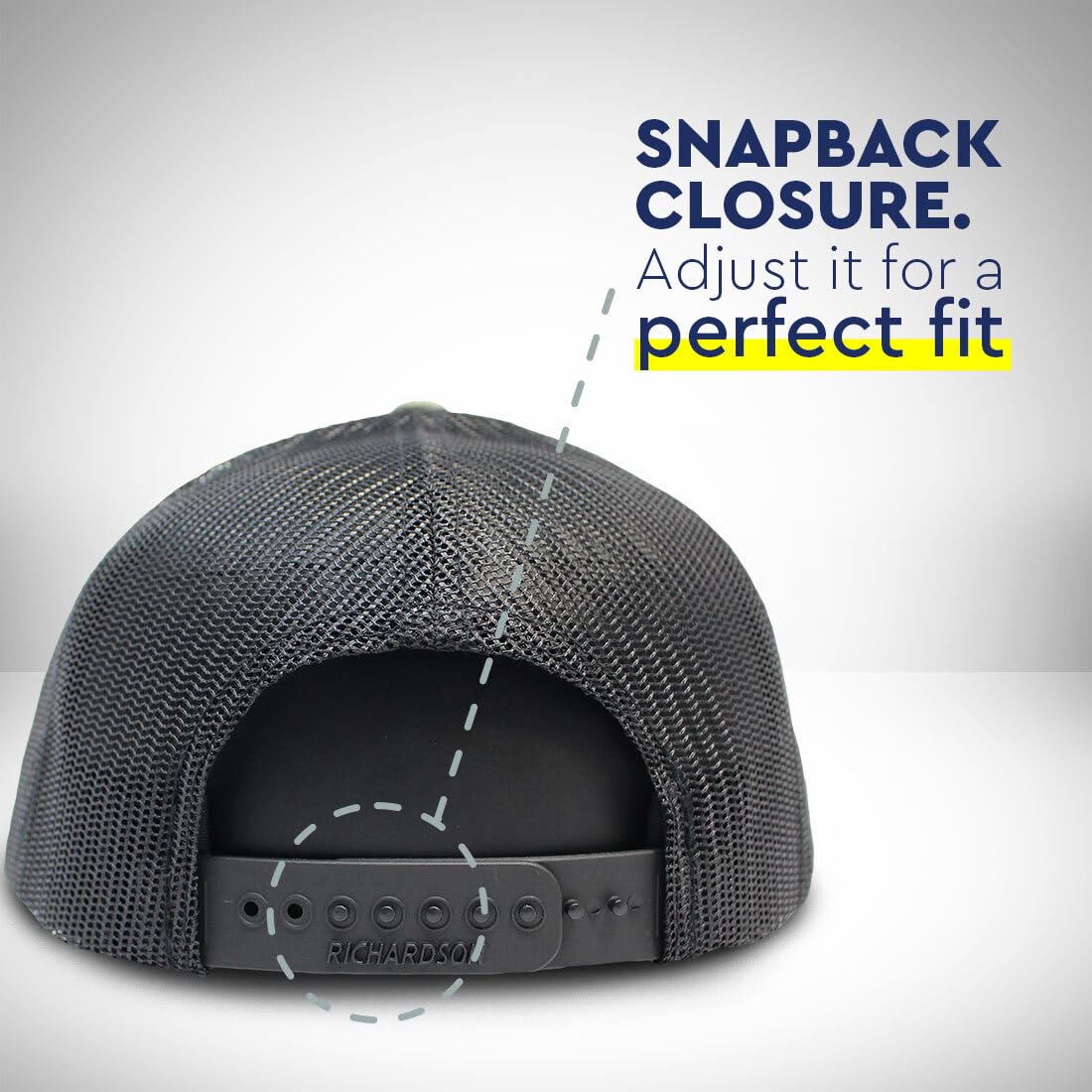 Richardson pre curved bill with snapback for secure comfortable fit