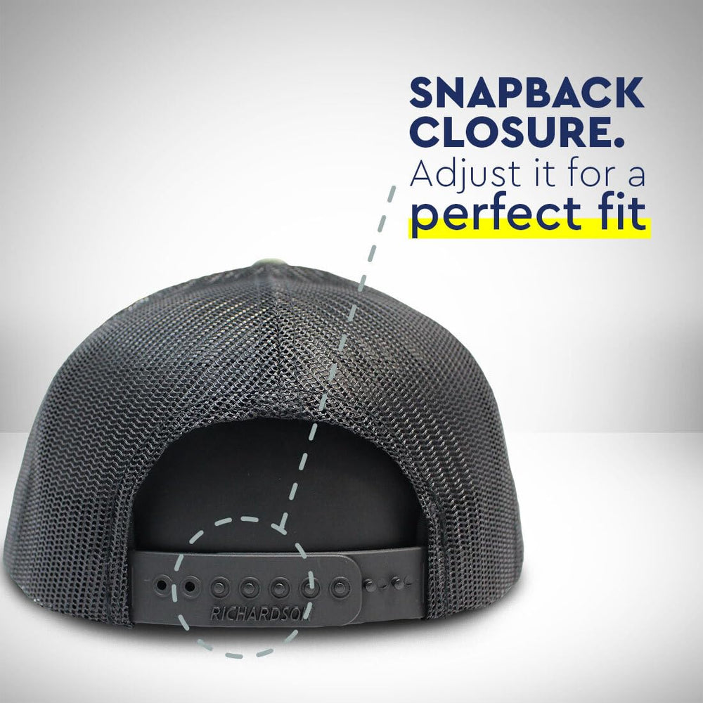 Richardson pre curved bill with snapback for secure comfortable fit