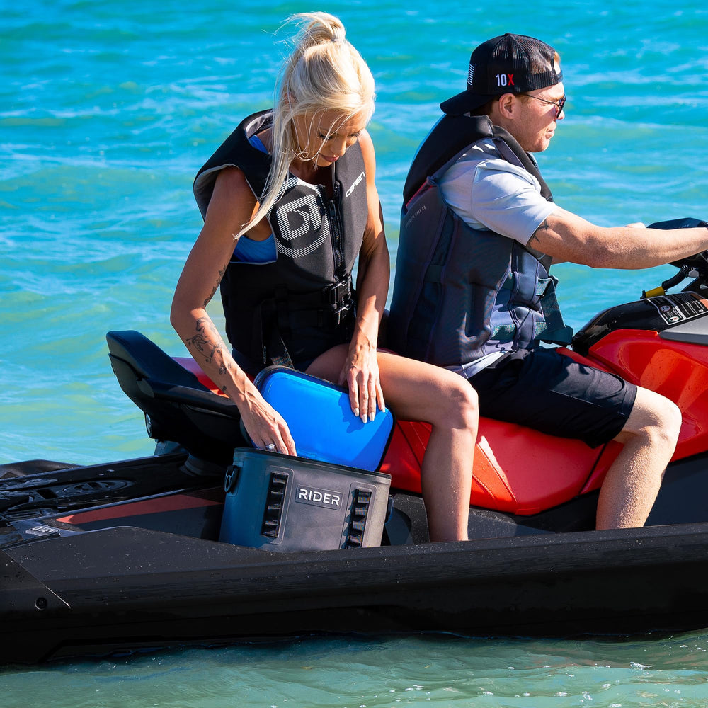 Rider Coolers ice retention for 24+ hours on a ride.