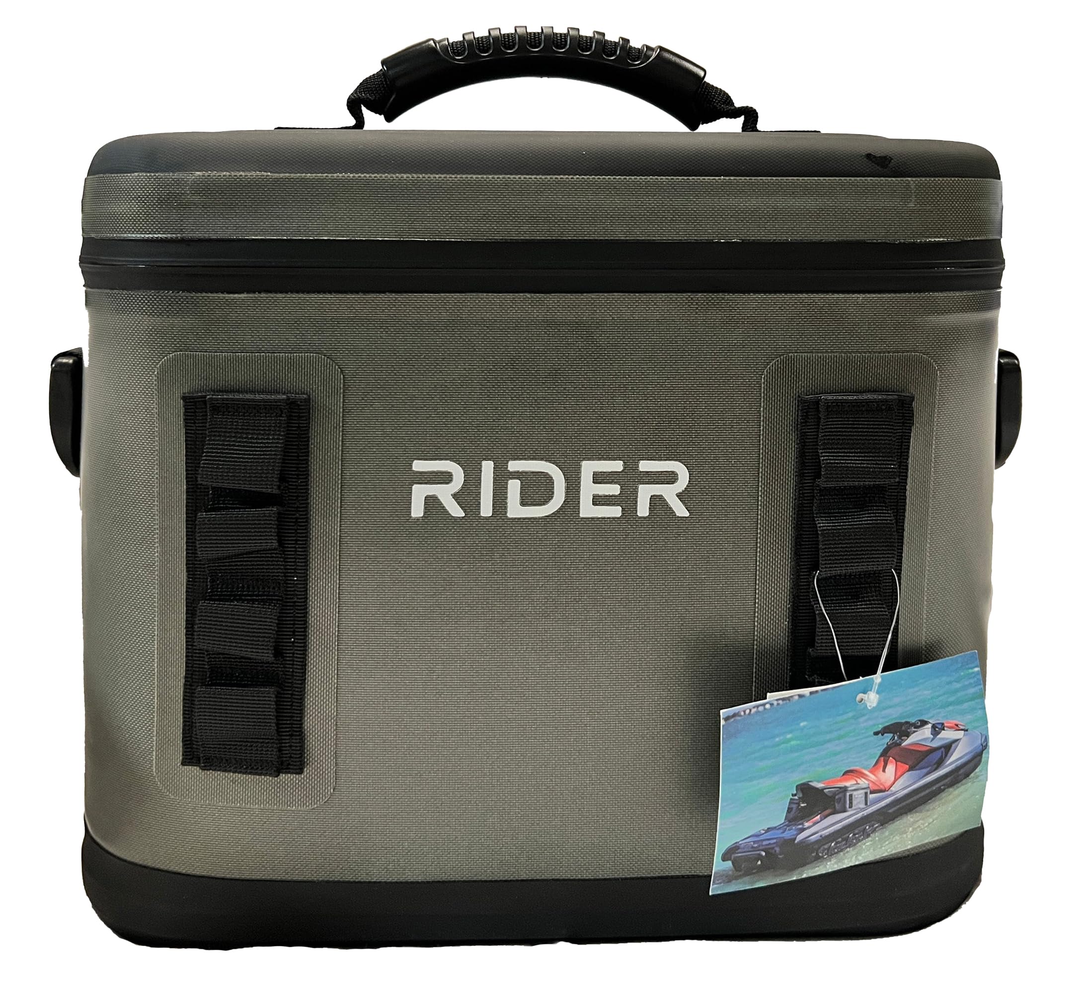Rider Coolers PWC set mounted under seat for quick drink access.